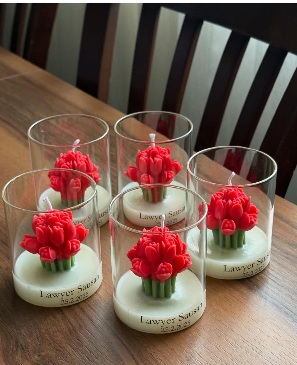 Personalized Tulip Candle Favors
