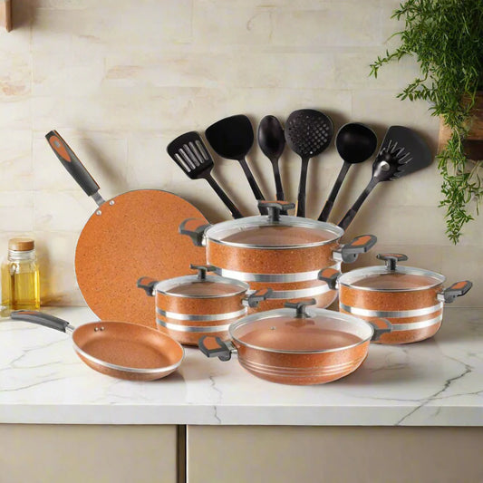 Marble Coating Copper Cook Gift Pack Set 16 Pieces
