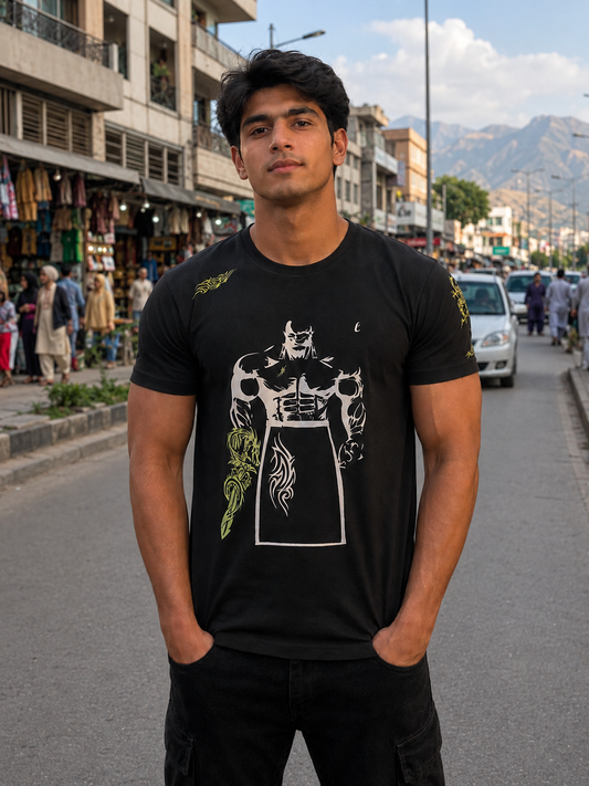 CLEARANCE SALE-Black Tee Shirt | Large Size Performance Training Tee | Fitness Workout Sports Top | Unique Design Athletic Wear