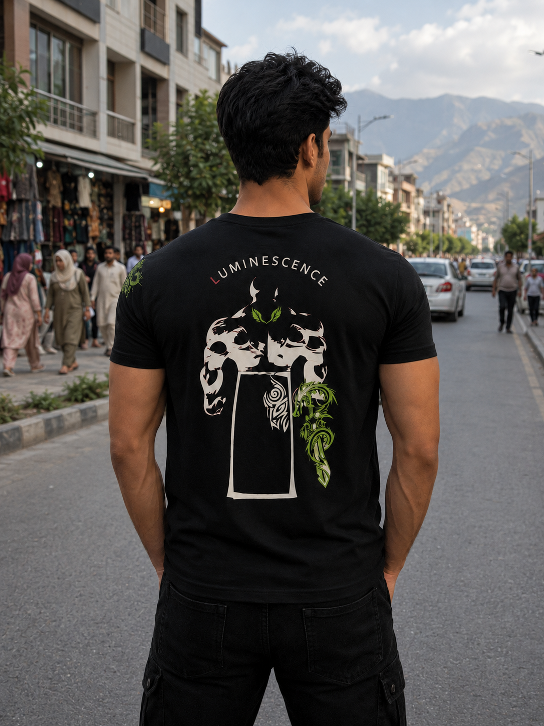 CLEARANCE SALE-Black Tee Shirt | Large Size Performance Training Tee | Fitness Workout Sports Top | Unique Design Athletic Wear