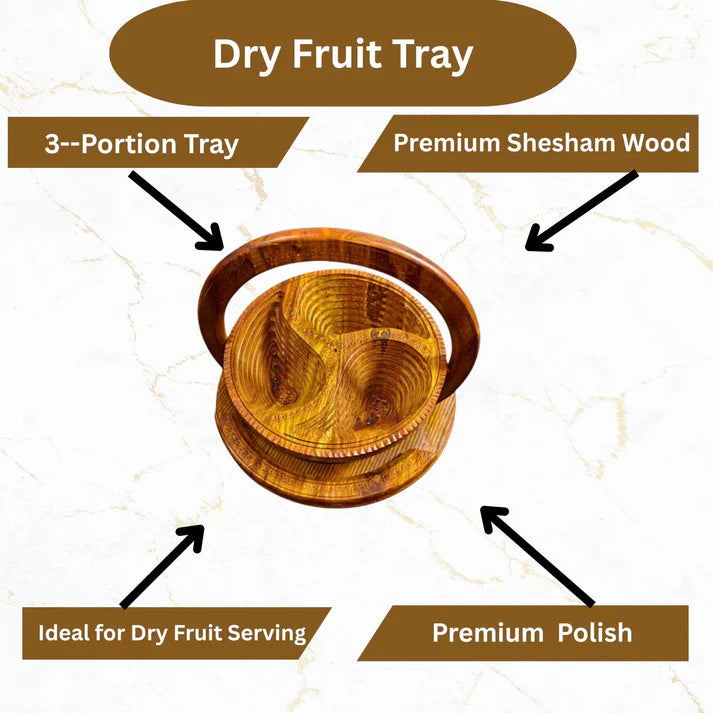 WOODSY 3-Portion Handcrafted Wooden Spring Tray