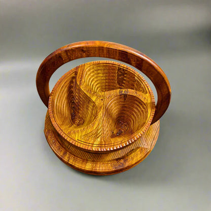 WOODSY 3-Portion Handcrafted Wooden Spring Tray