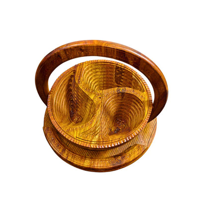 WOODSY 3-Portion Handcrafted Wooden Spring Tray