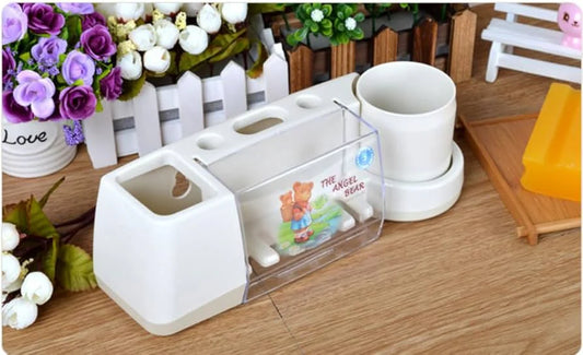 5 Slot Toothbrush Holder Storage Box Multifunctional Bathroom Organizer for Toothbrushes Toothpaste