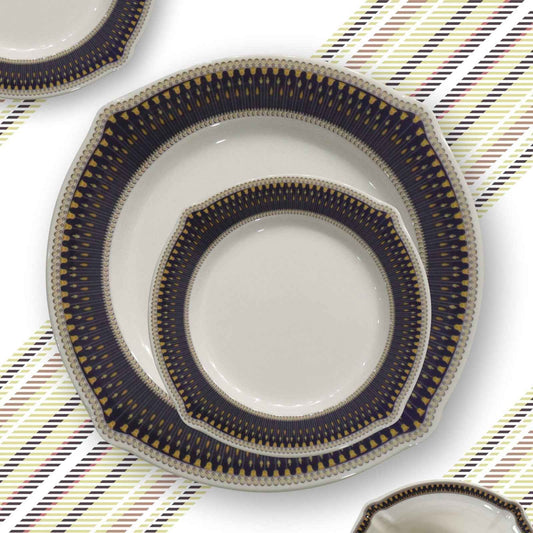 64 Pieces Melamine Double Glaze Crystal Dinnerware Set