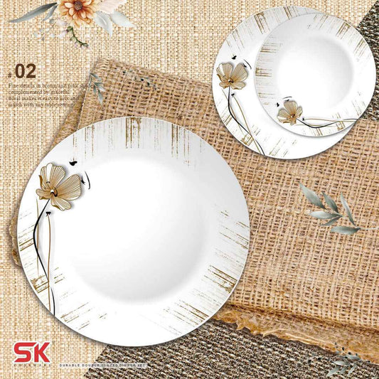 57-Piece Melamine Double Glaze Dinnerware Set