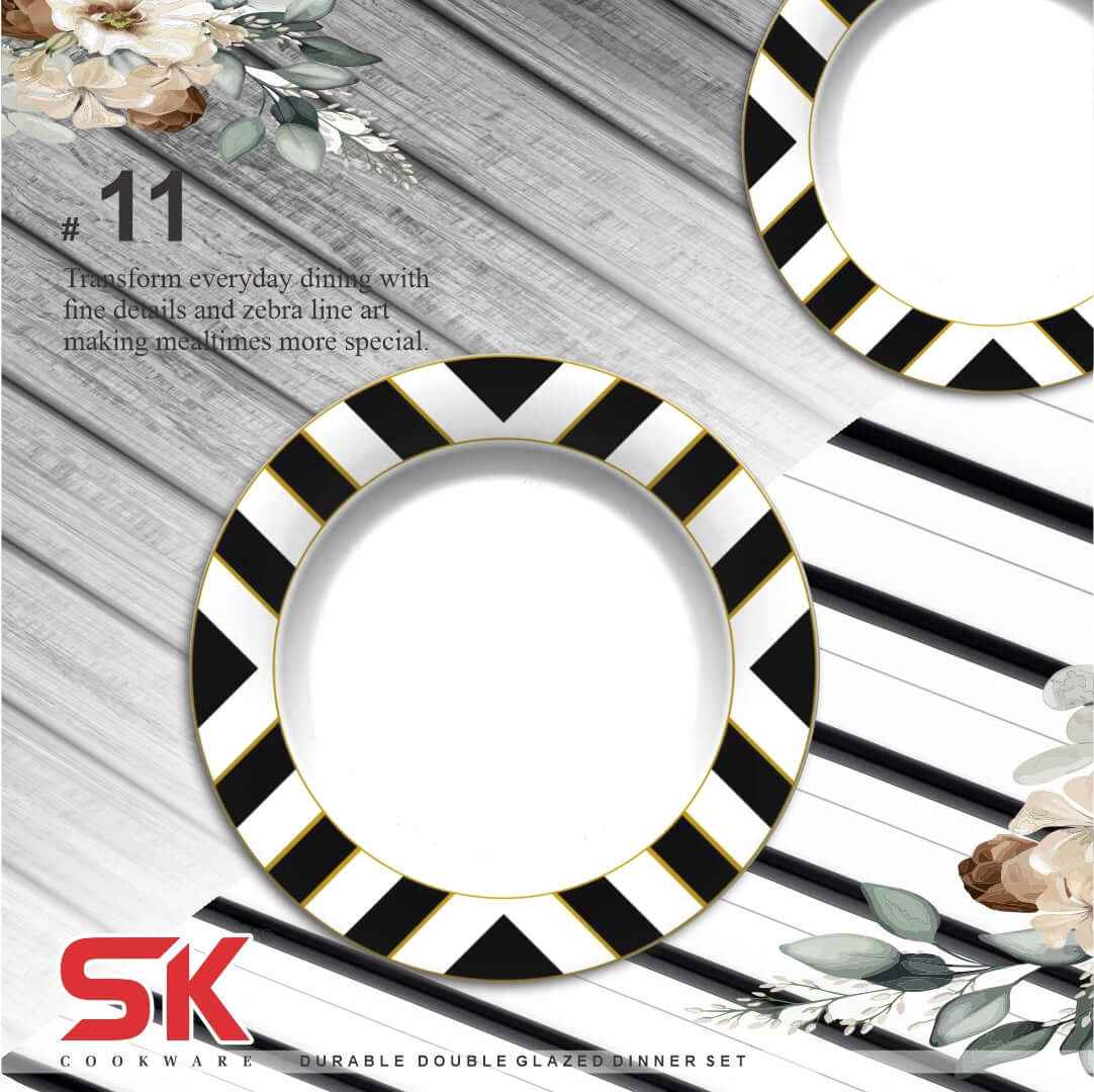 Double Glaze Melamine Dinnerware Set 69 Pieces
