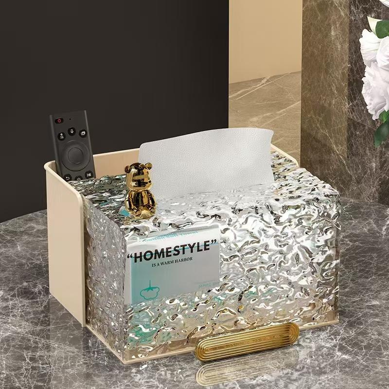 Acrylic Water Texture Tissue Box