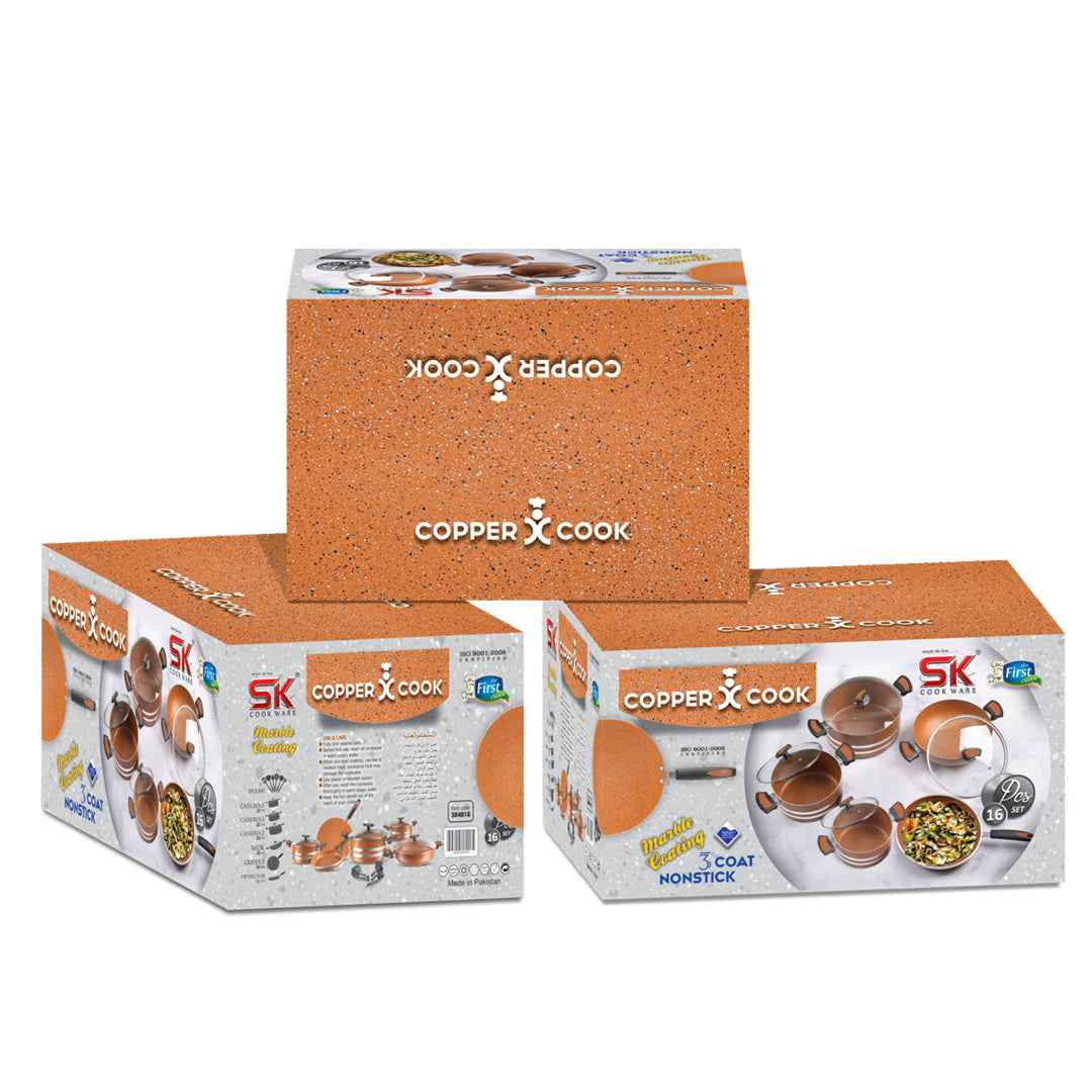 Marble Coating Copper Cook Gift Pack Set 16 Pieces