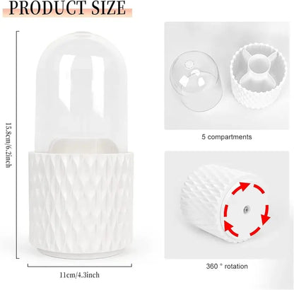 White Ribbed Makeup Brush Organizer