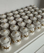 White and Gold Carousel Trinket Jars – Elegant Party Favors & Home Decor