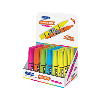 Picasso Multi Colour Highlighter Display – 24 Pcs (Pack of 1 Display Box)