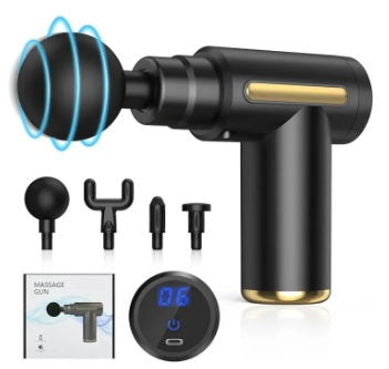 Purilite Select Massage Gun | 5-in-1 Electric Deep Tissue Massager | 6 Speed Full Body Muscle Relaxation Device with 4 Massage Heads