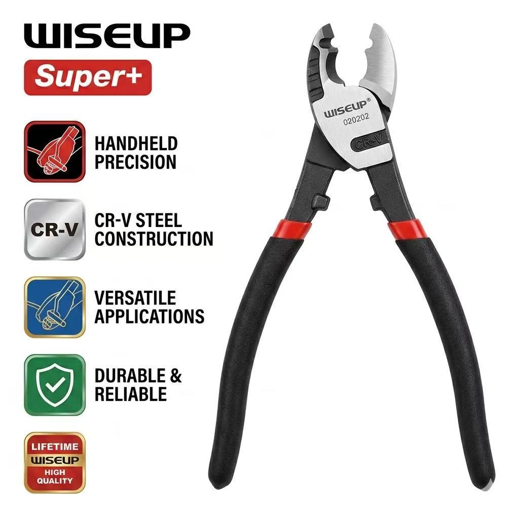 Wiseup Chrome-Vanadium Steel Cable Cutter & Wire-Stripping Plier