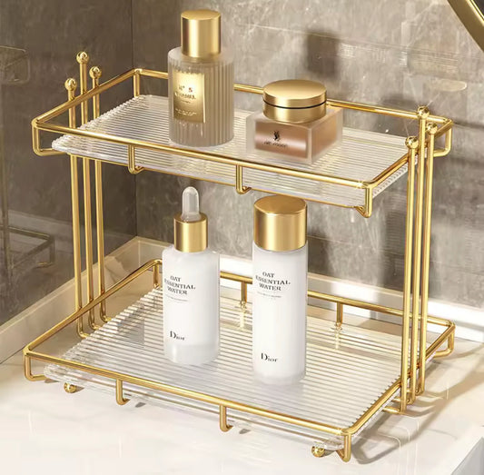 2 Tier Acrylic Bathroom Organizer Shelf