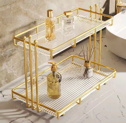 2 Tier Acrylic Bathroom Organizer Shelf