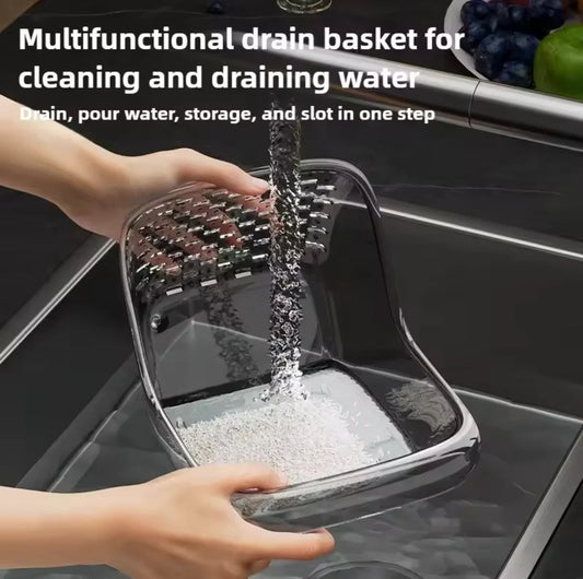 Double Drainage Sink Washing Basket Multifunctional Drainer Bowl for Kitchen Use