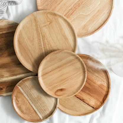 10" Pizza Serving Round Wooden Tray " Pure Wooden "