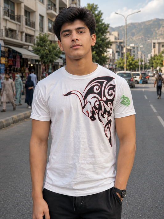 CLEARANCE SALE-White Tee Shirt | Large Size Performance Training Tee | Fitness Workout Sports Top | Unique Design Athletic Wear