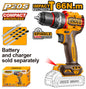 INGCO CIDLI206681 Compact Brushless Cordless Impact Drill