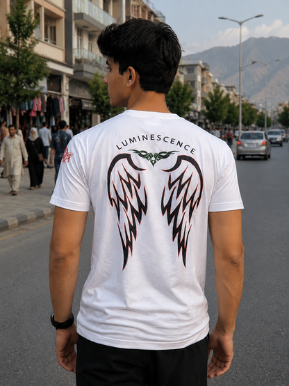 CLEARANCE SALE-White Tee Shirt | Large Size Performance Training Tee | Fitness Workout Sports Top | Unique Design Athletic Wear