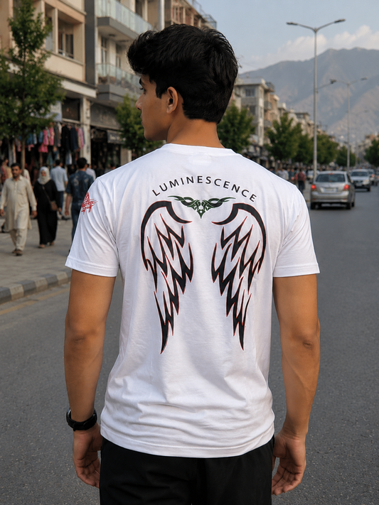CLEARANCE SALE-White Tee Shirt | Large Size Performance Training Tee | Fitness Workout Sports Top | Unique Design Athletic Wear