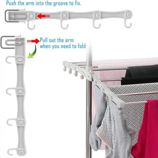 Double Layer Stainless Steel Clothes Rack Multifunctional 2-Layer Foldable Cloth Dryer Stand