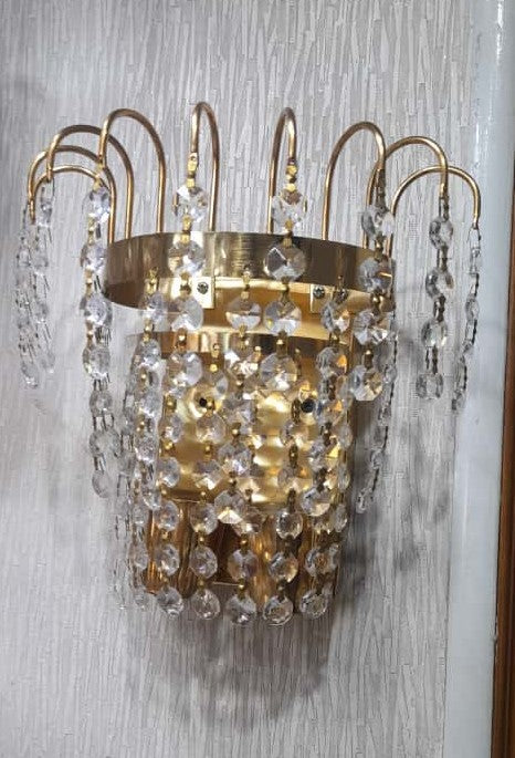 Golden Beautiful Crystal Wall Light