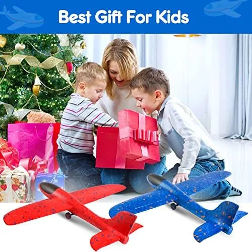 Purilite Select 2-Pack Airplane Launcher Toy Set | Foam Glider Planes with One-Click Catapult Launcher and LED Flying Aircraft