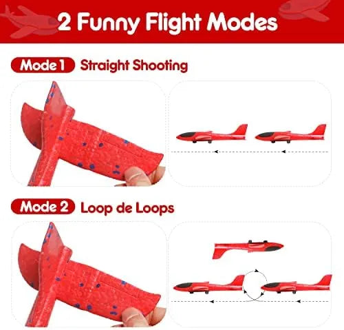 Purilite Select 2-Pack Airplane Launcher Toy Set | Foam Glider Planes with One-Click Catapult Launcher and LED Flying Aircraft