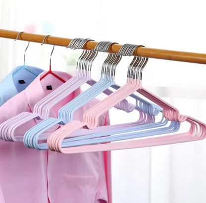 10pcs Non-Slip Metal Coat Clothes Hanger Set