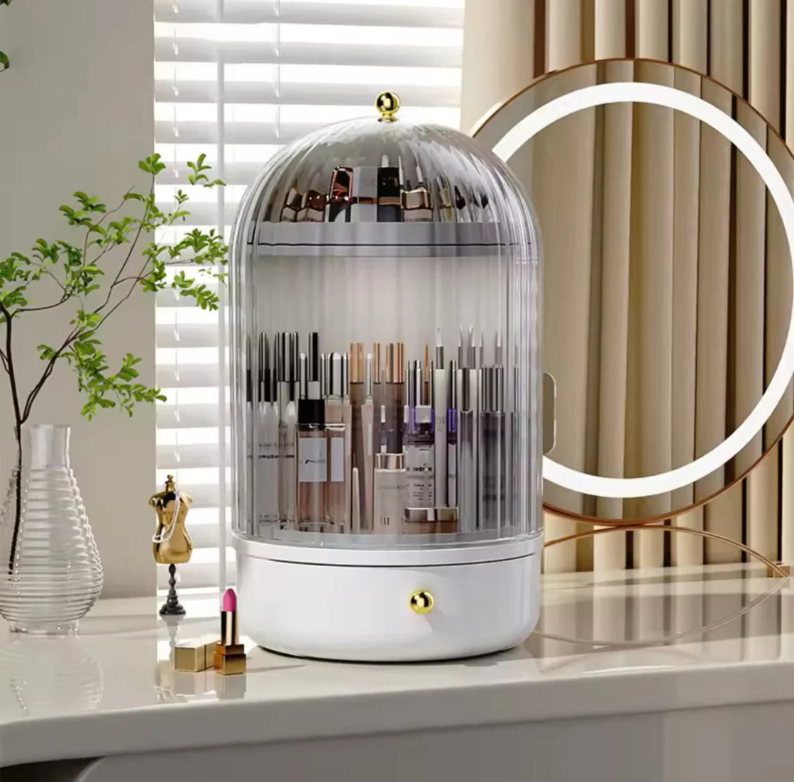360° Clear Rotating Makeup Organizer Stylish  Spacious Acrylic Storage