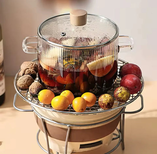 Durable Cooking Glass Pot With Lid, Heat Resistant Transparent Simmer Pot for Kitchen Use