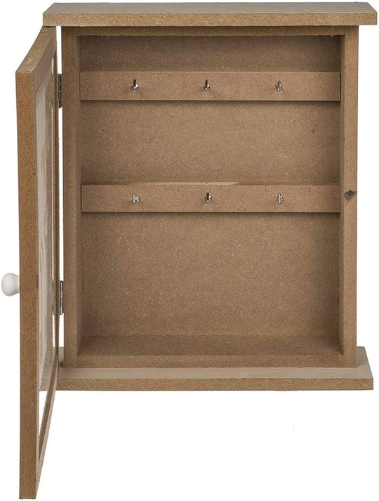 Wall Mounted Wooden Key Holder Rustic Multi-Hook Organizer for Entryway or Living Room
