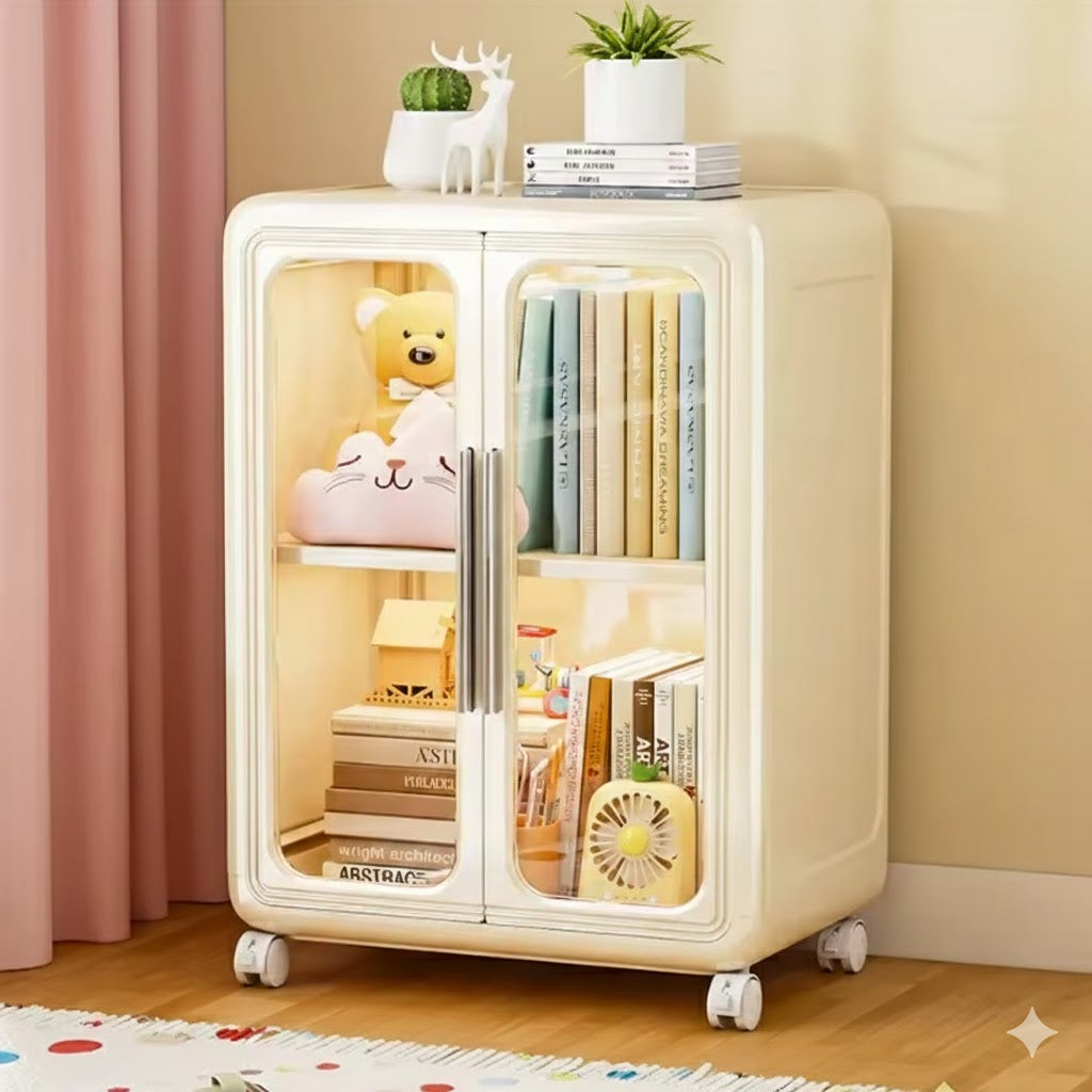 Purilite Select Dopamine Kids Toy Storage Organizer | Multilayer Clothes & Books Cabinet | Plastic Children's Wardrobe Shelves Unit | Home Storage Box