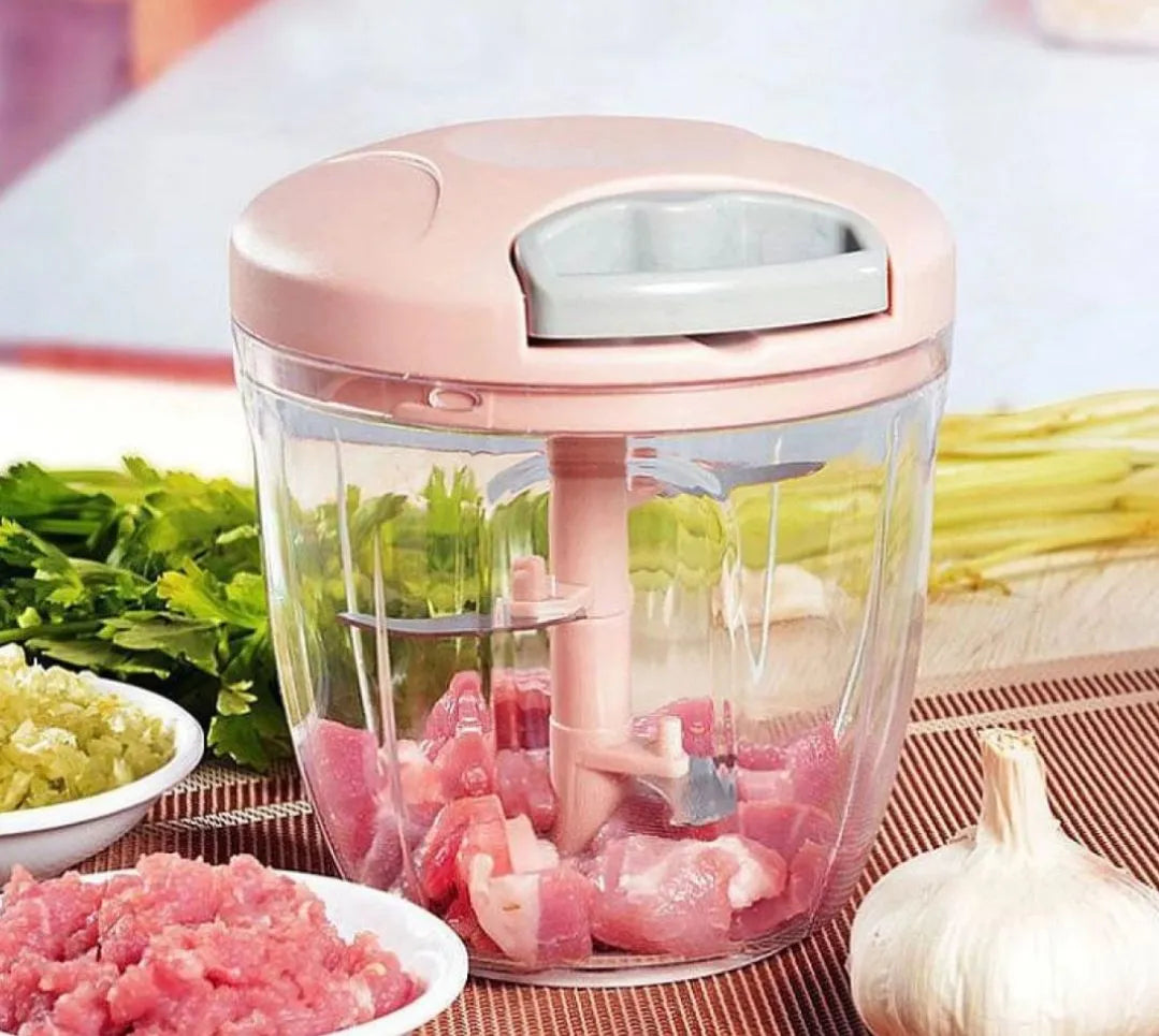 Purilite Select Manual Food Chopper | Speedy Hand Chopper Food Processor with Stainless Steel Blades | 500ML Capacity