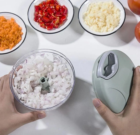 Purilite Select Manual Food Chopper | Speedy Hand Chopper Food Processor with Stainless Steel Blades | 500ML Capacity