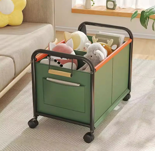 Kids Bedroom Toys Storage Box with Wheels Multipurpose Organizer Rack
