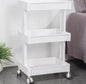 Three Layer Bathroom Storage Trolley Multifunctional Tool Cart  Snack Organizer with Wheels