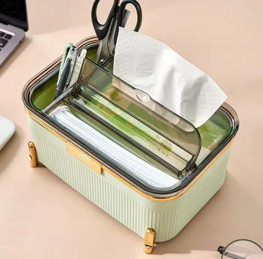 Light Luxury Living Room Tissue Box with Mobile Phone Holder