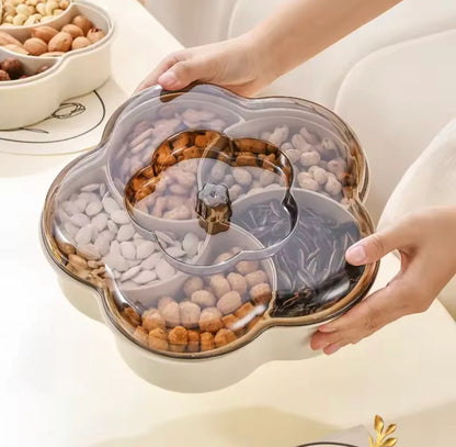 Five Compartments Divided Serving Tray With Lid
