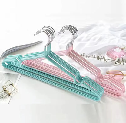 10pcs Non-Slip Metal Coat Clothes Hanger Set