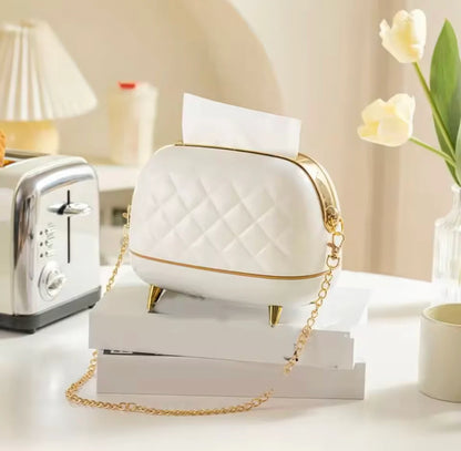 Handbag Style Tissue Box Decorative Large Capacity Napkin Holder for Living Room or Office