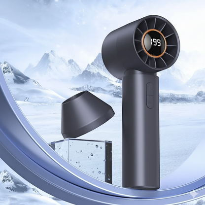 Purilite Select High-Speed Folding Refrigeration Fan – Digital Display Mini Portable USB Charging Fan