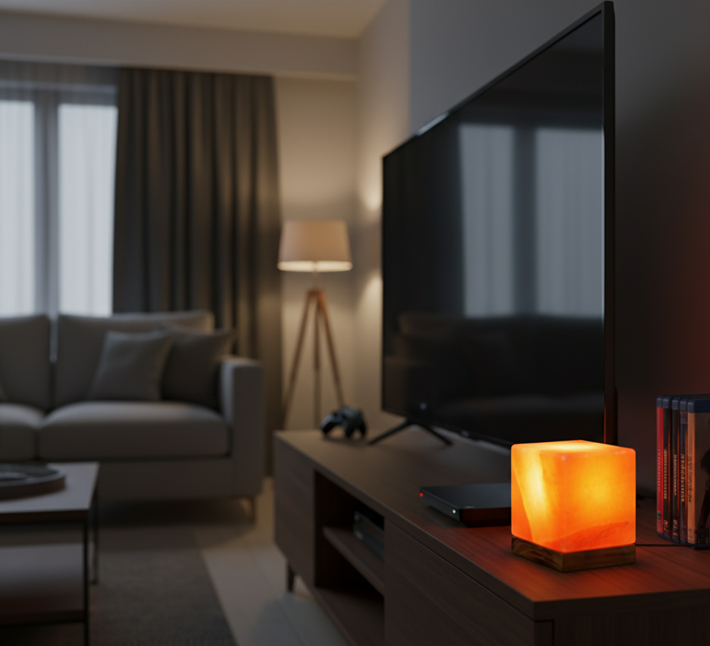 Salt USB Lamp (Cube) – Handcrafted