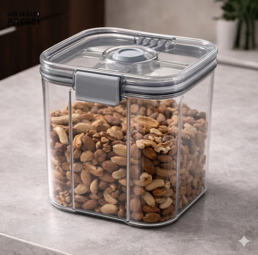 Purilite Select Vacuum Sealed Glass Storage Jar – Airtight Coffee Bean Container with Moisture-Proof Lid for Tea, Spices, and Dry Food Storage