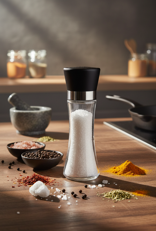 White Mineral Salt Granules – Glass Grinder