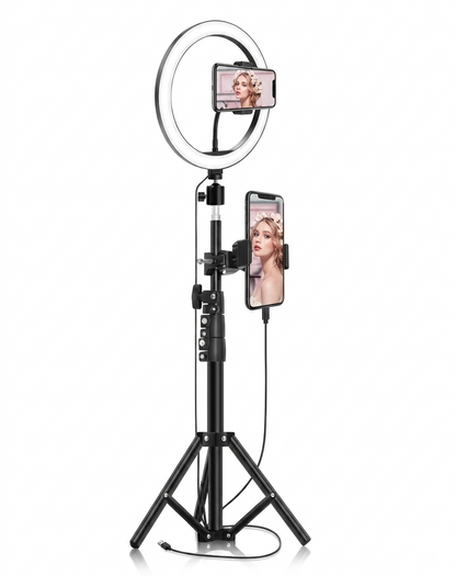 Purilite Select 26cm LED Ring Light with Mobile Holder and 7ft Adjustable Tripod Stand, 3 Lighting Modes for Photography and Video Recording