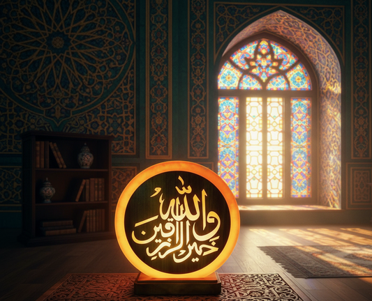 3D Salt Lamp (7 inch) – Laser-Cut Art on Himalayan Salt Roundel