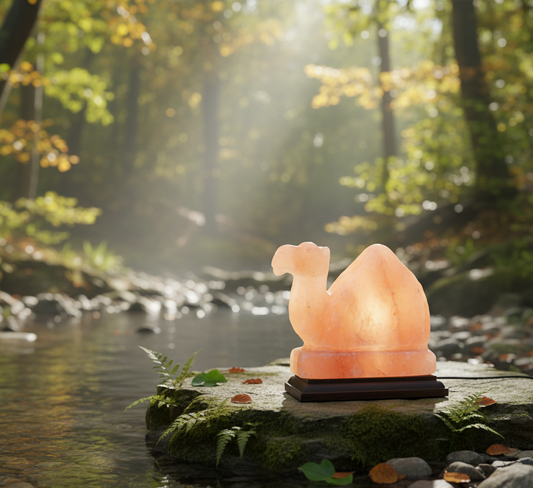 Himalayan Salt Lamp – Handcrafted with Natural Wooden Base